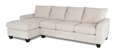 Made in Canada Customizable Sofa Lab Arc Fabric Left-Facing Sofabed Sectional - Chenille White | Sofa-lit sectionnel de gauche personnalisable Arc de Sofa Lab fabriqué au Canada en tissu - Chenille White