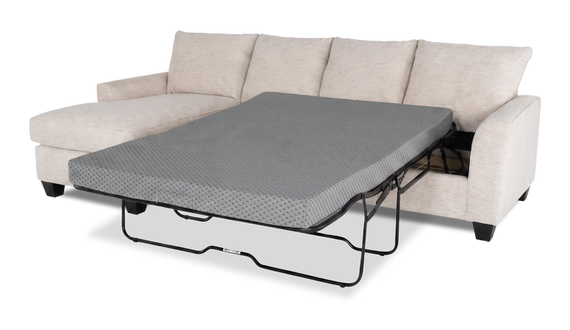 Made in Canada Customizable Sofa Lab Arc Fabric Left-Facing Sofabed Sectional - Chenille White