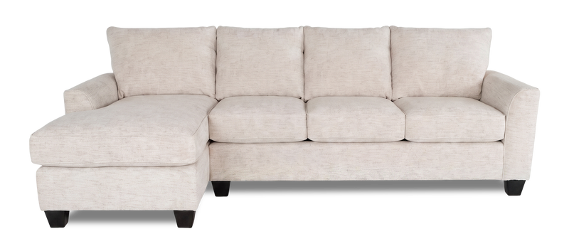 Made in Canada Customizable Sofa Lab Arc Fabric Left-Facing Sofabed Sectional - Chenille White