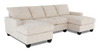 Made in Canada Customizable Sofa Lab Arc Fabric Double Chaise Sectional - Chenille White 