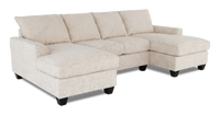 Made in Canada Customizable Sofa Lab Arc Fabric Double Chaise Sectional - Chenille White