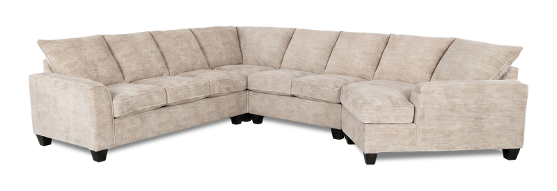 Made in Canada Customizable Sofa Lab Arc 4-Piece Right-Facing Sectional with Cuddler - Plush Parchment
