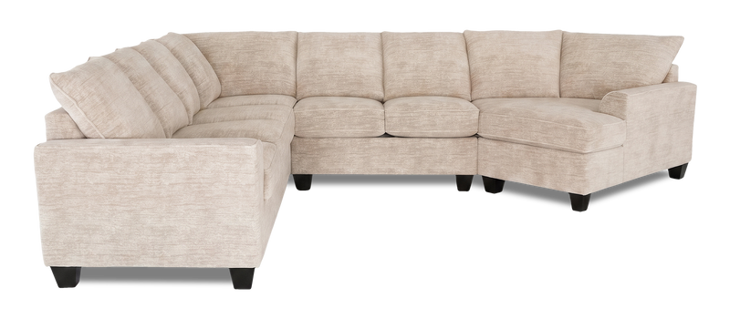 Made in Canada Customizable Sofa Lab Arc 4-Piece Right-Facing Sectional with Cuddler - Plush Parchment