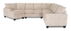 Made in Canada Customizable Sofa Lab Arc 4-Piece Left-Facing Sectional with Cuddler - Plush Parchment | Sofa sectionnel de gauche 4 pièces avec fauteuil enveloppant personnalisable Arc de Sofa Lab fabriqué au Canada en tissu - Plush Parchment