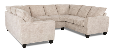 Made in Canada Customizable Sofa Lab Arc U-Shaped Sectional - Plush Parchment | Sofa sectionnel en U personnalisable Arc de Sofa Lab fabriqué au Canada en tissu - Plush Parchment