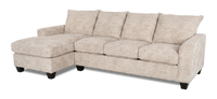 Made in Canada Customizable Sofa Lab Arc Fabric Left-Facing Sofabed Sectional - Plush Parchment 
