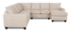 Made in Canada Customizable Sofa Lab Arc 4-Piece Right-Facing Sectional with Chaise - Plush Parchment | Sofa sectionnel de droite 4 pièces avec fauteuil long personnalisable Arc de Sofa Lab fabriqué au Canada en tissu - Plush Parchment