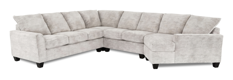 Made in Canada Customizable Sofa Lab Arc 4-Piece Right-Facing Sectional with Cuddler - Plush Oyster