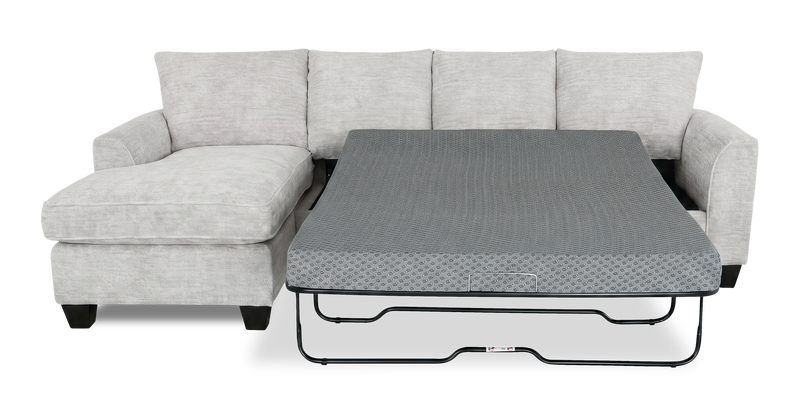 Made in Canada Customizable Sofa Lab Arc Fabric Left-Facing Sofabed Sectional - Plush Oyster