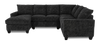 Made in Canada Customizable Sofa Lab Arc 3 Piece Left-Facing Fabric Sectional with Chaise – Plush Charcoal | Sofa sectionnel de gauche 3 pièces avec fauteuil long personnalisable Arc de Sofa Lab fabriqué au Canada en tissu - Plush Charcoal