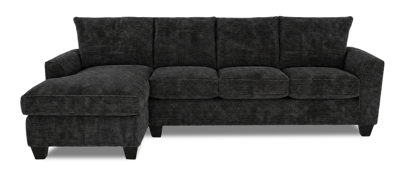 Made in Canada Customizable Sofa Lab Arc Fabric Left-Facing Sofabed Sectional - Plush Charcoal 