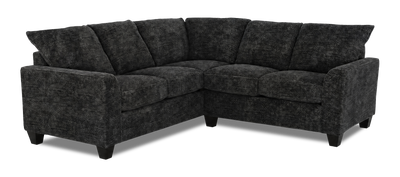 Made in Canada Customizable Sofa Lab Arc 2-Piece Fabric Sectional - Plush Charcoal | Sofa sectionnel 2 pièces personnalisable Arc de Sofa Lab fabriqué au Canada en tissu - Plush Charcoal