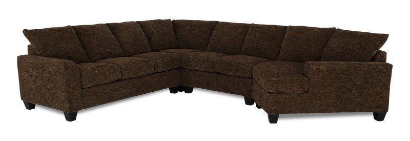 Made in Canada Customizable Sofa Lab Arc 4-Piece Right-Facing Sectional with Cuddler - Plush Chocolate