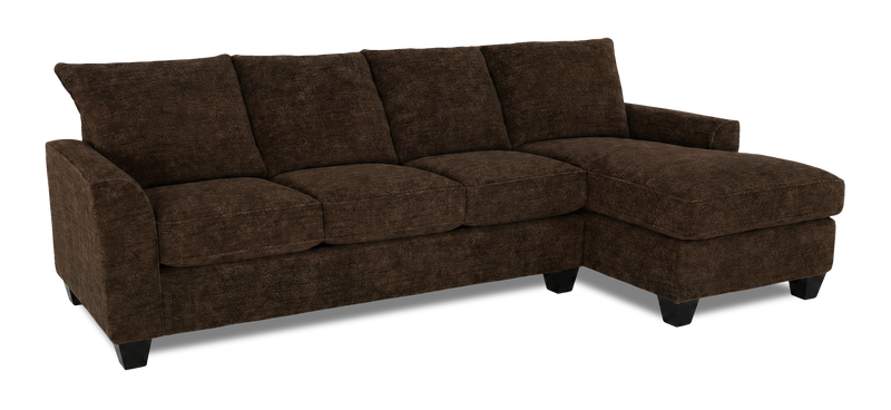 Made in Canada Customizable Sofa Lab Arc Fabric Right-Facing Sofabed Sectional - Plush Chocolate