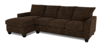 Made in Canada Customizable Sofa Lab Arc Fabric Left-Facing Sofabed Sectional - Plush Chocolate 