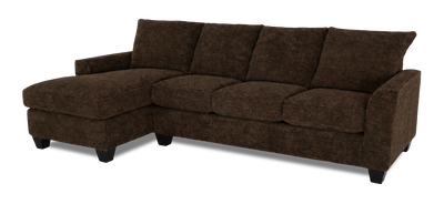 Made in Canada Customizable Sofa Lab Arc Fabric Left-Facing Sofabed Sectional - Plush Chocolate | Sofa-lit sectionnel de gauche personnalisable Arc de Sofa Lab fabriqué au Canada en tissu - Plush Chocolate
