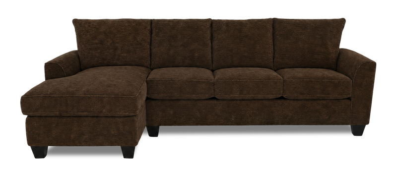 Made in Canada Customizable Sofa Lab Arc Fabric Left-Facing Sofabed Sectional - Plush Chocolate