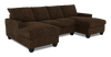 Made in Canada Customizable Sofa Lab Arc Fabric Double Chaise Sectional - Plush Chocolate | Sofa sectionnel avec deux fauteuils longs personnalisable Arc de Sofa Lab fabriqué au Canada en tissu - Plush Chocolate