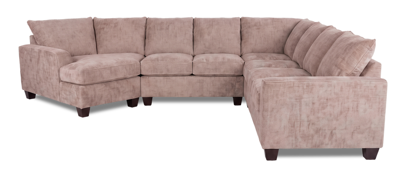 Made in Canada Customizable Sofa Lab Arc 4-Piece Left-Facing Sectional with Cuddler - Chenille Praline