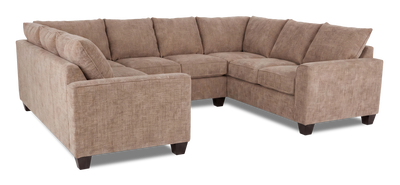 Made in Canada Customizable Sofa Lab Arc U-Shaped Sectional - Chenille Praline | Sofa sectionnel en U personnalisable Arc de Sofa Lab fabriqué au Canada en tissu - Chenille Praline