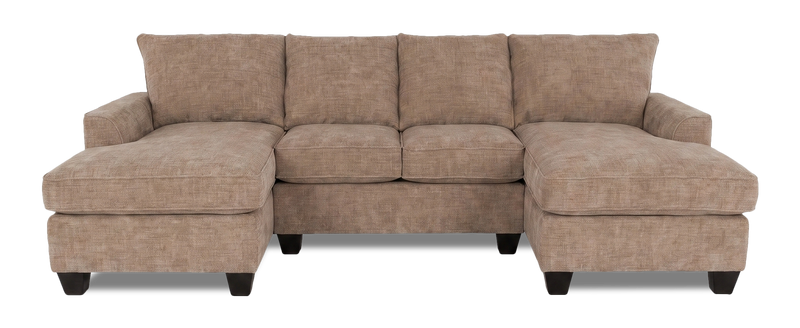 Made in Canada Customizable Sofa Lab Arc Fabric Double Chaise Sectional - Chenille Praline