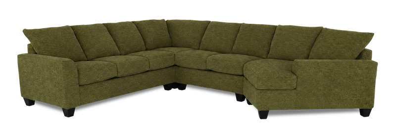 Made in Canada Customizable Sofa Lab Arc 4-Piece Right-Facing Sectional with Cuddler - Chenille Moss