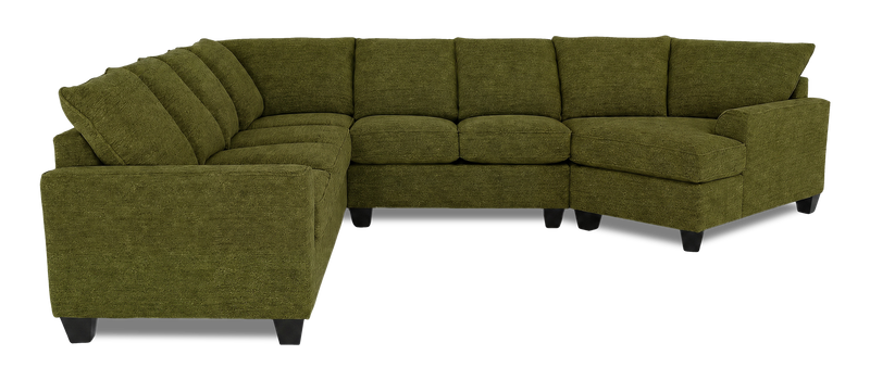 Made in Canada Customizable Sofa Lab Arc 4-Piece Right-Facing Sectional with Cuddler - Chenille Moss