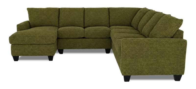 Made in Canada Customizable Sofa Lab Arc 4-Piece Left-Facing Sectional with Chaise - Chenille Moss