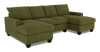 Made in Canada Customizable Sofa Lab Arc Fabric Double Chaise Sectional - Chenille Moss