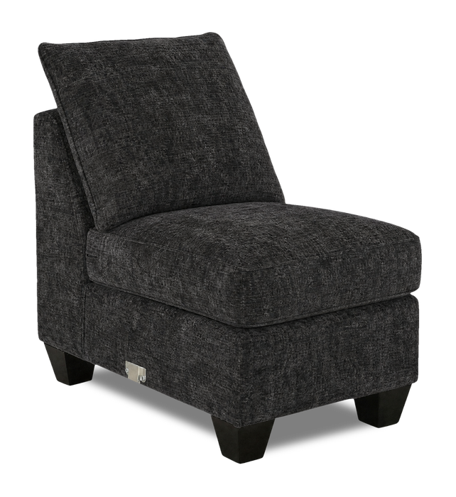 Made in Canada Customizable Sofa Lab Arc 46\" Fabric Armless Chair – Plush Charcoal 