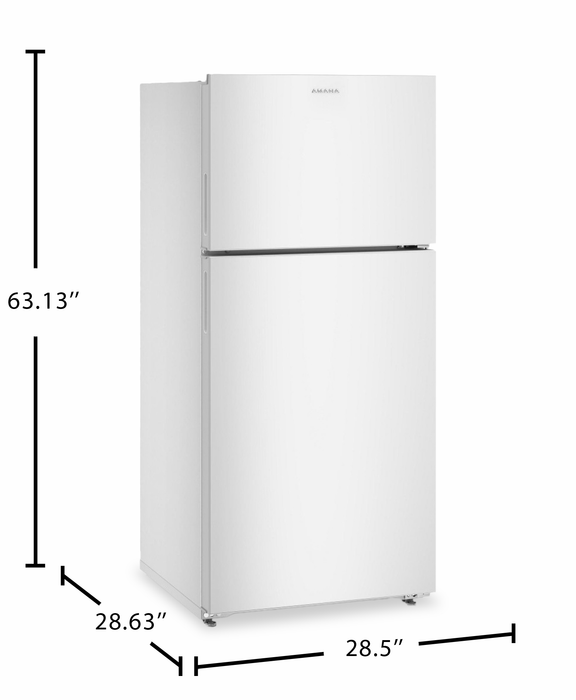 Amana 28\" 14 Cu. Ft. Wide Top-Freezer with Large Crisper Drawer Refrigerator – White - ARTX2314TW