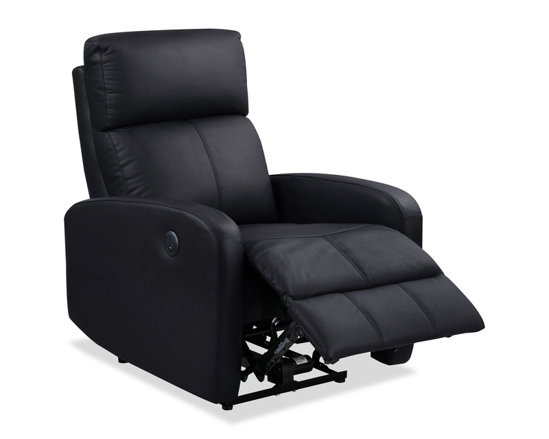 Asher 31.5\" Genuine Leather Power Reclining Chair – Black