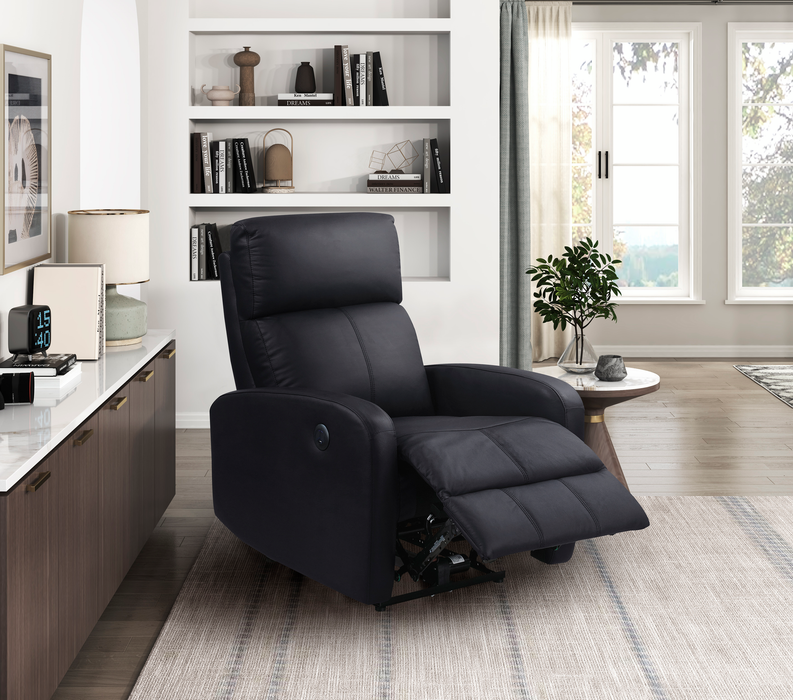 Asher 31.5\" Genuine Leather Power Reclining Chair – Black