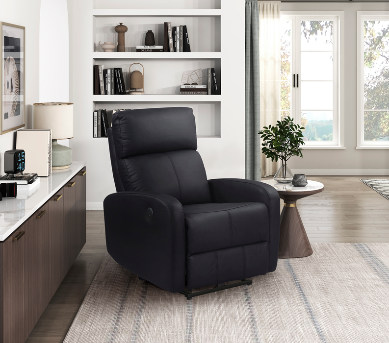 Asher 31.5\" Genuine Leather Power Reclining Chair – Black