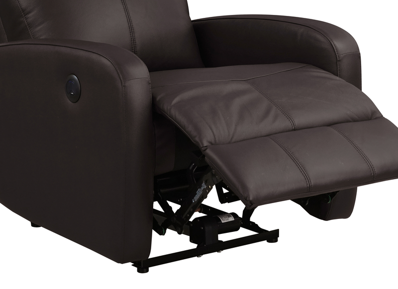 Asher 31.5\" Genuine Leather Power Reclining Chair – Dark Brown