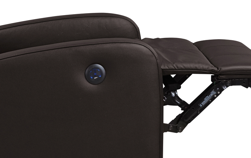 Asher 31.5\" Genuine Leather Power Reclining Chair – Dark Brown