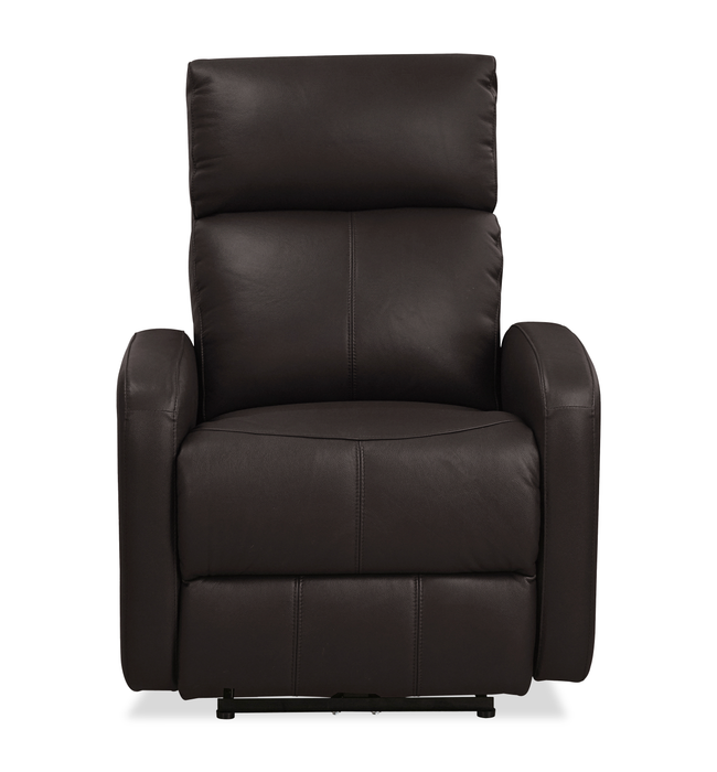 Asher 31.5\" Genuine Leather Power Reclining Chair – Dark Brown