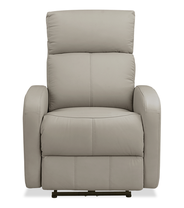 Asher 31.5\" Genuine Leather Power Reclining Chair – Light Grey