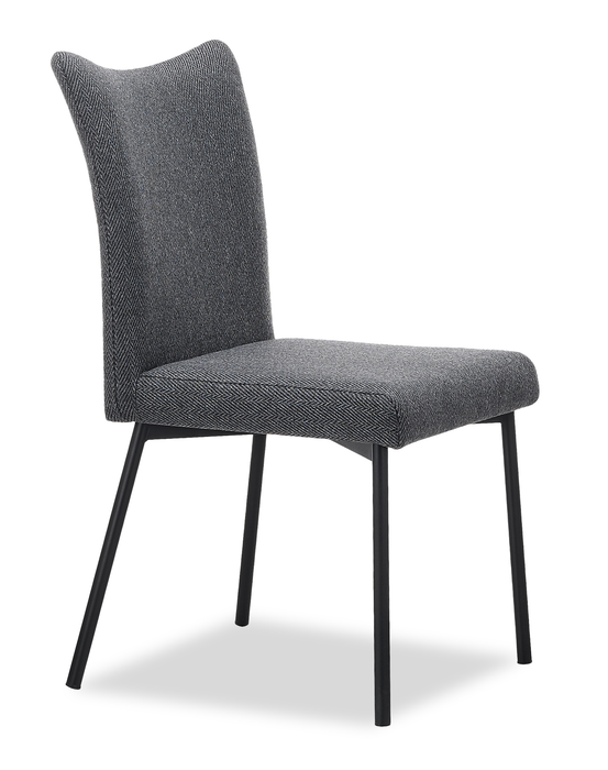 Atlas Dining Chair with Cushion Fabric Seat & Back, Metal – Grey