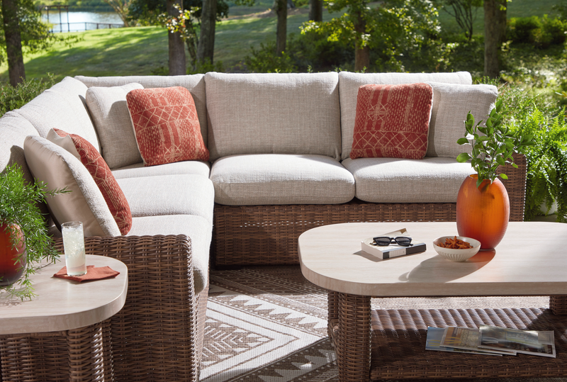 Banff 3-Piece Outdoor Patio Set with 2 Loveseats & Corner Chair - Weather Resistant - Brown/Beige