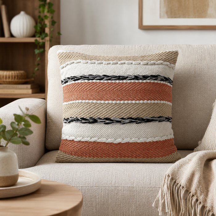Bavaro Fabric Accent Pillow -Multi-Colour