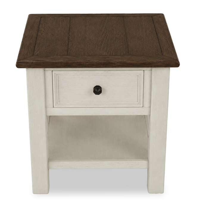 Baxter 24” Country-Style End Table with Storage – Mocha
