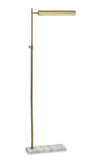 Baylor 15\" Floor Lamp with Metal Shade and Genuine Marble Base – Brass 