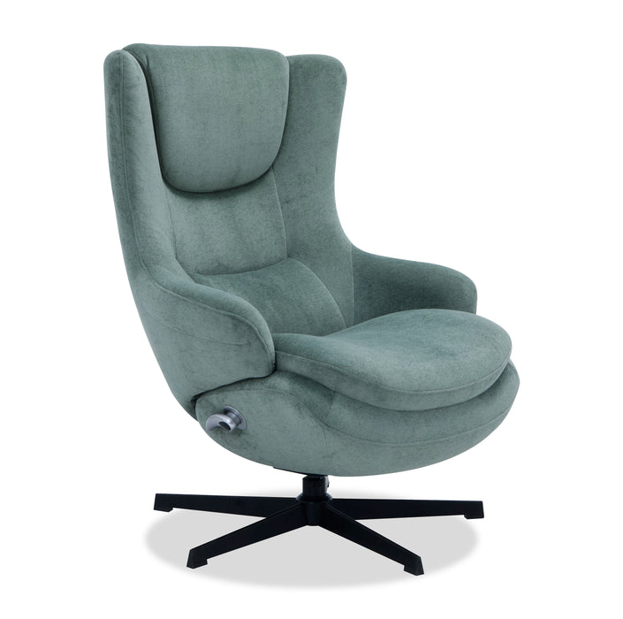 Bliss 29.1” Chenille Fabric Stress Free Reclining Occasional Chair with Footrest - Green