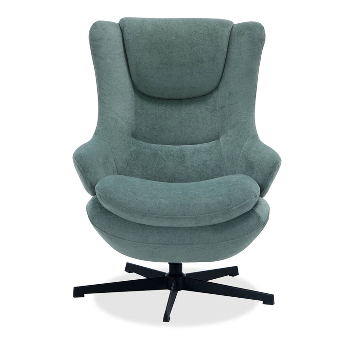 Bliss 29.1” Chenille Fabric Stress Free Reclining Occasional Chair with Footrest - Green