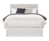 Cami Panel Bed with Fabric Headboard & Frame, Grey Oak - Queen Size | Lit à panneaux Cami en chêne gris avec tête de lit en tissu et cadre de lit - format grand lit
