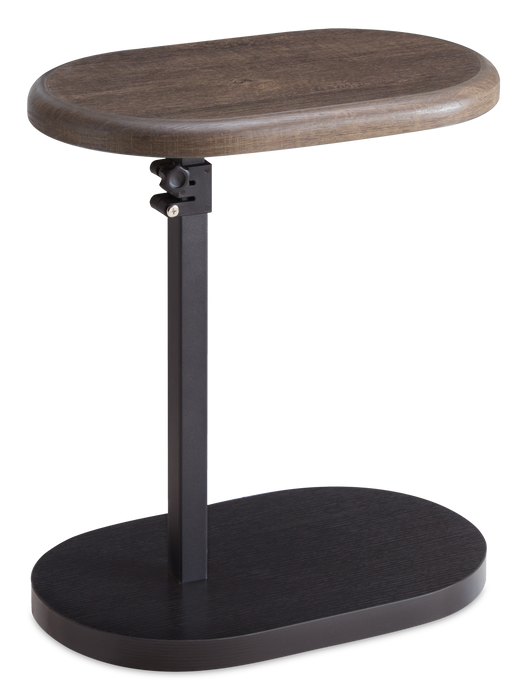 Cedric 18\" Adjustable Accent Table – Walnut Oak and Black