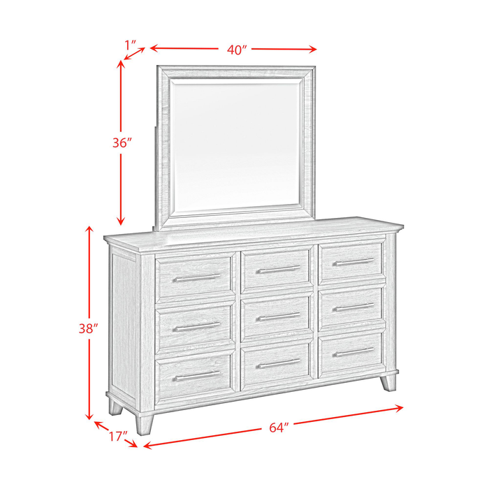 Celine Bedroom Dresser Mirror - Ivory 