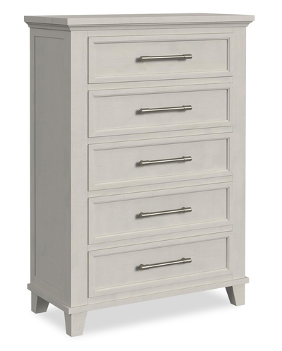 Celine Bedroom Chest of Drawers, 5-Drawer, 35"W x 51"H – Ivory | Commode verticale de chambre à coucher Celine de 35 po (L) x 51 po (H) à 5 tiroirs - ivoire