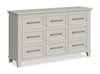Celine Bedroom 9-Drawer Dresser, 64\"W x 38\"H - Ivory